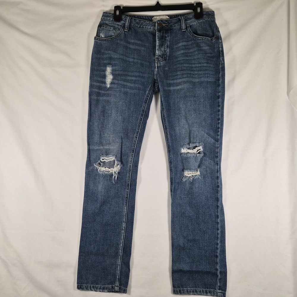 Y2K Free People Distressed Jeans Womens 27 Grunge Indie Low Rise Denim